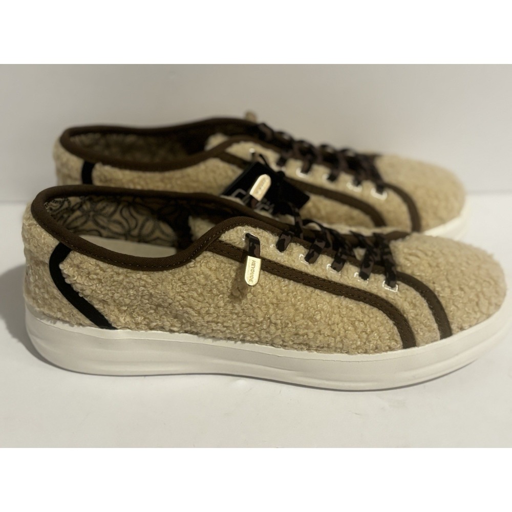 NEW In Box Hey Dude Karina Sherpa Women's 9 Marshmallow Leo Beige Brown Laces
